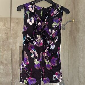 Bebe Black Floral Print Top